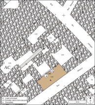 Plan masse et de situation. Extrait du plan cadastral, 1974, section AC. © Région Bourgogne-Franche-Comté, Inventaire du patrimoine