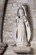 Anges en pendant tenant un phylactère : ange situé à droite. © Région Bourgogne-Franche-Comté, Inventaire du patrimoine