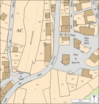 Plan de situation. Extrait du plan cadastral, 2008, section AC, échelle 1:1 000. © Région Bourgogne-Franche-Comté, Inventaire du patrimoine
