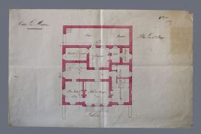 Cure de Morez. 2e feuille. Plan du 1er étage, 1836. © Région Bourgogne-Franche-Comté, Inventaire du patrimoine
