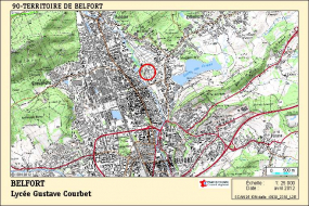 Carte de localisation. Carte topographique, IGN, 2012, dalle 0930-2310-L2E, échelle 1:25 000. © Région Bourgogne-Franche-Comté, Inventaire du patrimoine