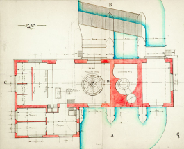 Usine électrique du Châtelot, plan, tirage échelle 1/100, le 30/04/1917. © Région Bourgogne-Franche-Comté, Inventaire du patrimoine