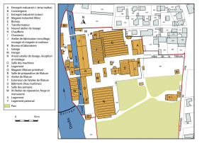 Plan-masse de l'usine vers 1998. © Région Bourgogne-Franche-Comté, Inventaire du patrimoine