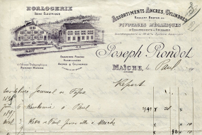 Papier à en-tête de la société Joseph Rondot, décennie 1900. © Région Bourgogne-Franche-Comté, Inventaire du patrimoine