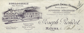 Papier à en-tête de la société Joseph Rondot [détail], décennie 1900 © Région Bourgogne-Franche-Comté, Inventaire du patrimoine