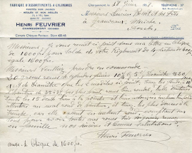 Papier à en-tête de la fabrique d'assortiments à cylindre Henri Feuvrier, 18 juin 1938. © Région Bourgogne-Franche-Comté, Inventaire du patrimoine