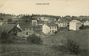 Charquemont [la Rue Neuve et le quartier de la gare, depuis le sud], décennie 1910. © Région Bourgogne-Franche-Comté, Inventaire du patrimoine