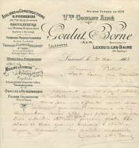 Papier à en-tête, vers 1903. © Région Bourgogne-Franche-Comté, Inventaire du patrimoine