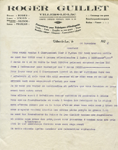 Papier à en-tête de Roger Guillet, 24 novembre 1928. © Région Bourgogne-Franche-Comté, Inventaire du patrimoine