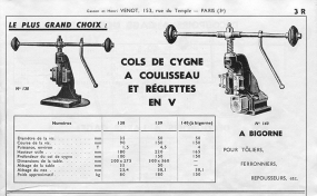 Cols de cygne à coulisseau et réglettes en V, 3e quart 20e siècle. © Région Bourgogne-Franche-Comté, Inventaire du patrimoine