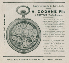 Manufacture française de Montres-Réveils A. Dodane Fils, à Morteau (Doubs - France) [publicité], 1910. © Région Bourgogne-Franche-Comté, Inventaire du patrimoine