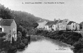 L'île de la Rezelle, carte postale. © Région Bourgogne-Franche-Comté, Inventaire du patrimoine
