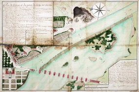 Plan du barrage et du pont de Scey-sur-Saône (18e siècle). © Région Bourgogne-Franche-Comté, Inventaire du patrimoine