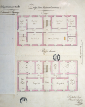 Projet d'une maison commune, 1827. © Région Bourgogne-Franche-Comté, Inventaire du patrimoine