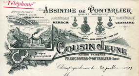 Papier à en-tête, 1901. © Région Bourgogne-Franche-Comté, Inventaire du patrimoine