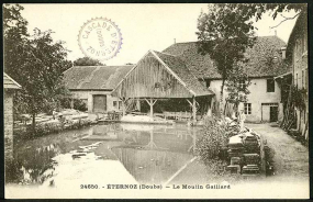 Le moulin Gaillard, carte postale, s.d. [fin 19e ou début 20e siècle]. © Région Bourgogne-Franche-Comté, Inventaire du patrimoine