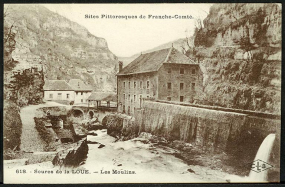 Source de la Loue - Les Moulins, carte postale, s.d. [fin 19e ou début 20e siècle]. © Région Bourgogne-Franche-Comté, Inventaire du patrimoine