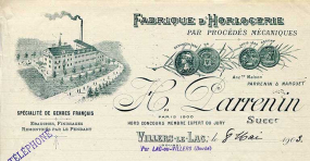 Papier à en-tête d'Hippolyte Parrenin [détail], 8 mai 1903. © Région Bourgogne-Franche-Comté, Inventaire du patrimoine