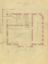 Projet de construction d'un chalet-modèle. Plan du rez-de-chaussée, 1906. © Région Bourgogne-Franche-Comté, Inventaire du patrimoine