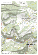 Carte de localisation des sites de Montécheroux et Liebvillers. Extrait de la carte IGN au 1/25 000. © Région Bourgogne-Franche-Comté, Inventaire du patrimoine