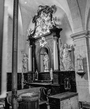 Vue générale de l'autel-retable latéral gauche. © Région Bourgogne-Franche-Comté, Inventaire du patrimoine