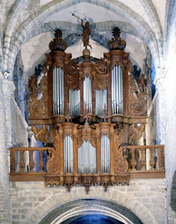 Grand orgue, vu de face, après restauration. © Région Bourgogne-Franche-Comté, Inventaire du patrimoine