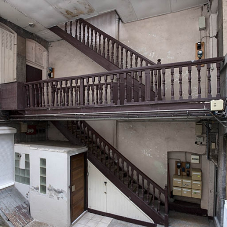 Vue d'ensemble de l'escalier à cage ouverte. © Région Bourgogne-Franche-Comté, Inventaire du Patrimoine