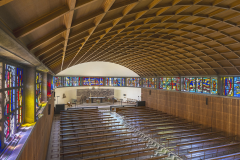 L'église Saint-Pie-X © Pierre-Marie Barbe-Richaud, Région Bourgogne-Franche-Comté, Inventaire du patrimoine, 2024.