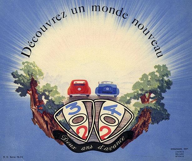 Sochaux (25) : affiche publicitaire Peugeot (Archives Peugeot Terre-Blanche) © Région Bourgogne-Franche-Comté, Inventaire du patrimoine, 2014