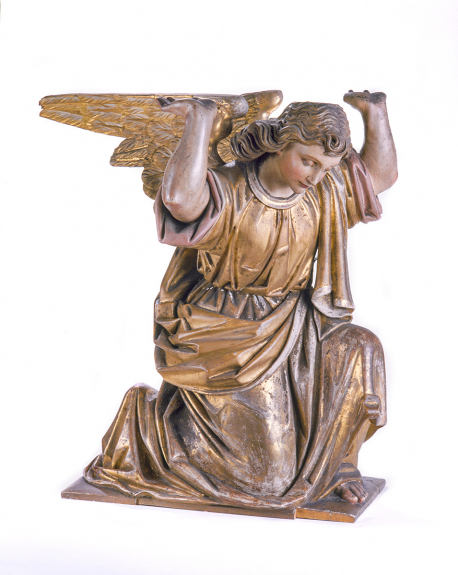 Statue d'ange adorateur en atalante, église paroissiale Saint-Maimboeuf de Montbéliard (25) © phot. J. Mongreville, Région Bourgogne-Franche-Comté, Inventaire du patrimoine, 1987