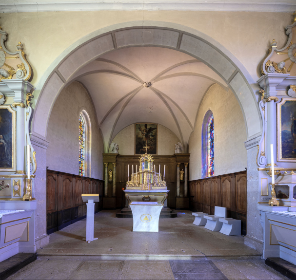 Chœur de l’église Saint-Michel, Les Bréseux (25) © phot. A. Thomas, Région Bourgogne-Franche-Comté, Inventaire du patrimoine, 2024