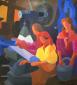 Delle (90), lycée Jules Ferry : peinture « Atelier de famille » de Pierre Donzelot © phot. M. Ruffinony / Région Bourgogne-Franche-Comté, Inventaire du patrimoine, 2015