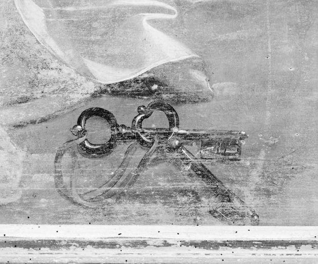 Détail des clefs de saint Pierre © Jean-Luc Duthu / Région Bourgogne-Franche-Comté, Inventaire du patrimoine - 1978