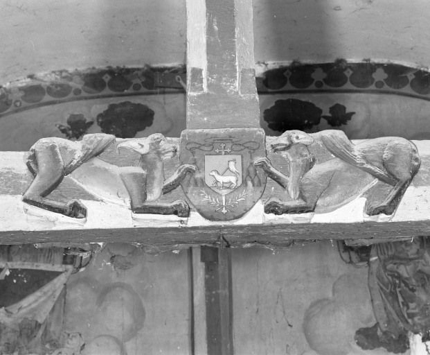 Charpente de la nef, décor du 4ème entrait © Jean-Luc Duthu / Région Bourgogne-Franche-Comté, Inventaire du patrimoine - 1985