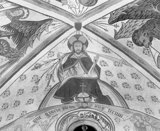 Choeur, 2è travée, voûte: le Christ Juge © Michel Thierry / Région Bourgogne-Franche-Comté, Inventaire du patrimoine - 1986