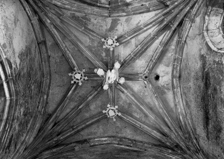 Chapelle de l'ancien château : voûte de la chapelle gauche. © Michel Thierry / Région Bourgogne-Franche-Comté, Inventaire du patrimoine - 1987