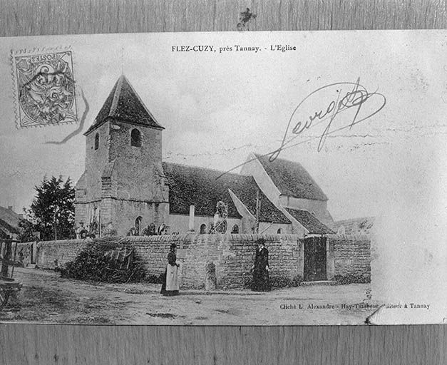 Vue de l'église. Reproduction d'une carte postale ancienne. © Jean-Luc Duthu / Région Bourgogne-Franche-Comté, Inventaire du patrimoine - 1994