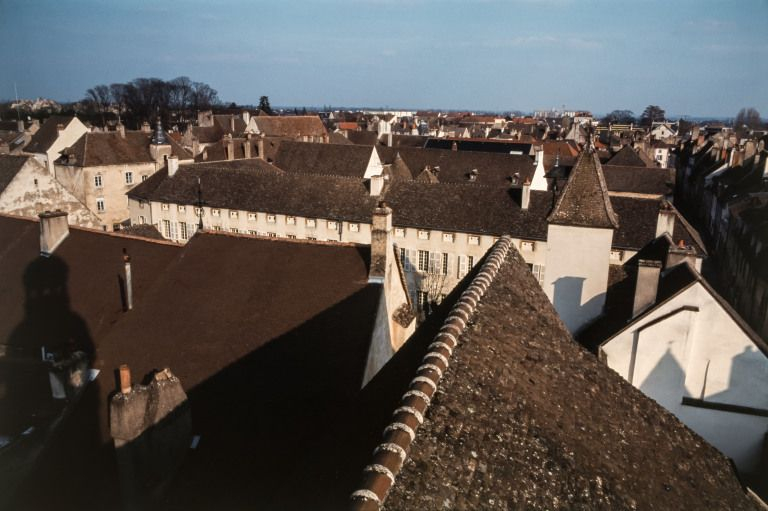 Vue d'ensemble des toitures depuis le clocher de l'église. © Michel Rosso / Région Bourgogne-Franche-Comté, Inventaire du patrimoine - 1999