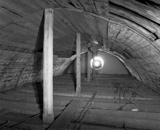 Comble de la nef, vue prise depuis le clocher. © Michel Rosso / Région Bourgogne-Franche-Comté, Inventaire du patrimoine - 2001