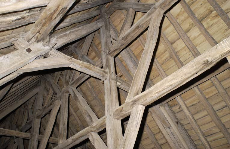 Chapelle : charpente. © Michel Thierry / Région Bourgogne-Franche-Comté, Inventaire du patrimoine - 2002