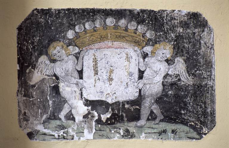 Litre funéraire aux armes de la famille Espiard. © Michel Rosso / Région Bourgogne-Franche-Comté, Inventaire du patrimoine - 2003