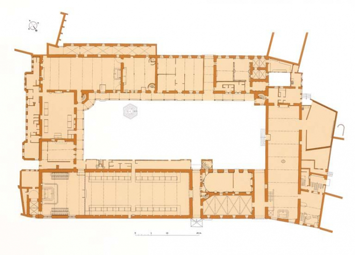 Plan du rez-de-chaussée. © Alain Morelière / Région Bourgogne-Franche-Comté, Inventaire du patrimoine - 2004