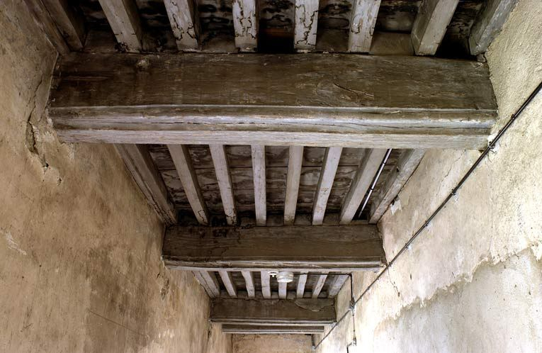 Etage de comble de l'aile gauche, détail du plafond. © Michel Thierry / Région Bourgogne-Franche-Comté, Inventaire du patrimoine - 2004