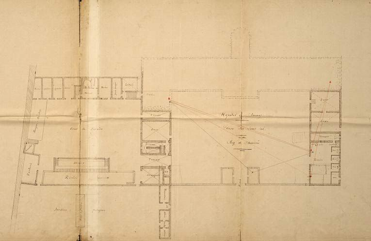 Plan masse de l'Hôtel-Dieu, première moitié XXe siècle. © Michel Thierry / Région Bourgogne-Franche-Comté, Inventaire du patrimoine - 2005