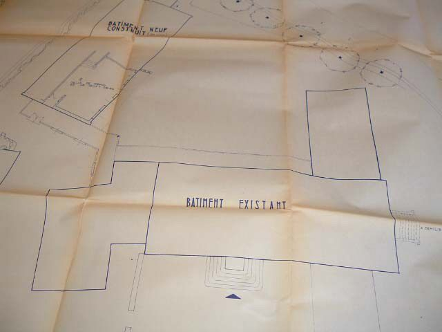 Plan masse du bâtiment existant et du bâtiment à construire, 2e moitié du 20e siècle (1966-1967 ?) (archives de l'établissement). © Nicolas Potier / Région Bourgogne-Franche-Comté, Inventaire du patrimoine - 2005