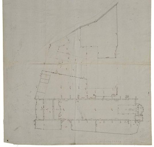 Hôtel-Dieu : relevé du bâtiment de l'ancien hôpital (1826). © Michel Thierry / Région Bourgogne-Franche-Comté, Inventaire du patrimoine - 2005