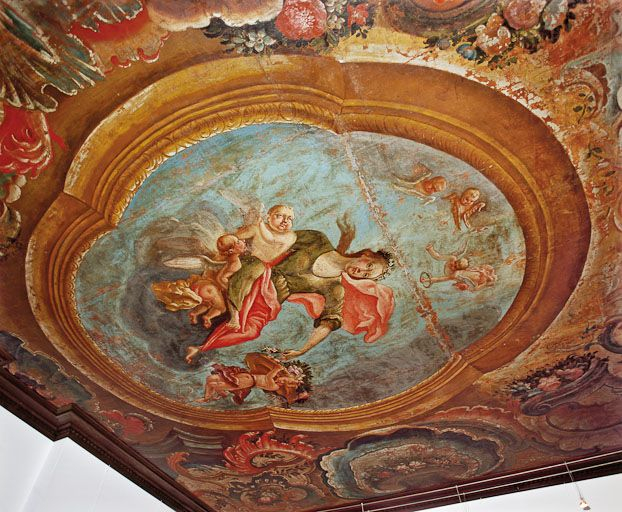 Toile peinte : la Charité (ancien plafond de l'apothicairerie). © Jean-Luc Duthu / Région Bourgogne-Franche-Comté, Inventaire du patrimoine - 2006