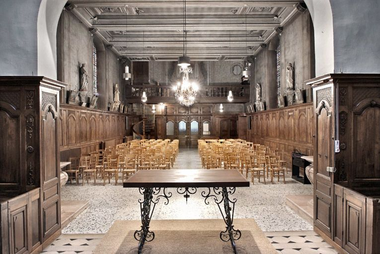 Chapelle, vue intérieure depuis le choeur. © Thierry Kuntz / Région Bourgogne-Franche-Comté, Inventaire du patrimoine - 2008