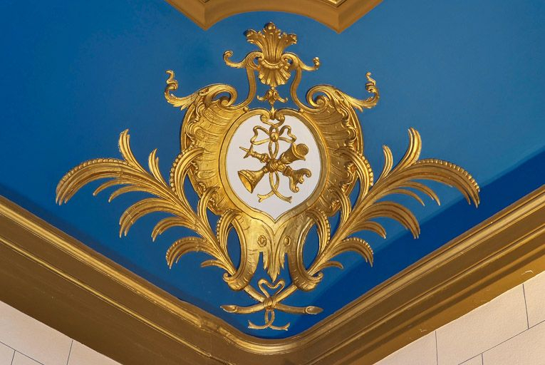 Chapelle : détail du décor du plafond. © Pierre-Marie Barbe-Richaud / Région Bourgogne-Franche-Comté, Inventaire du patrimoine - 2008