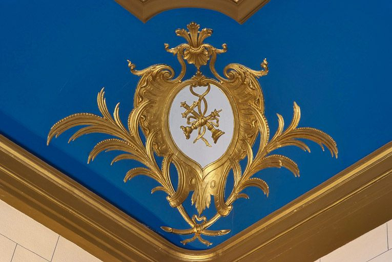 Chapelle : détail du décor du plafond. © Pierre-Marie Barbe-Richaud / Région Bourgogne-Franche-Comté, Inventaire du patrimoine - 2008